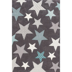 Carpet Pastel Kids stars gray 120 x 170cm half 1.2cm polypropylene