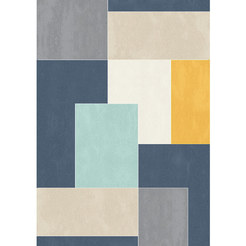 Picasso rug rectangles blue cream yellow 120 x 170cm 100% polypropylene haf 7mm