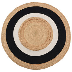 Jute rug f120cm beige with black and white A35940350
