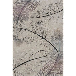 Boho trail black feathers 80x150 cm beige 80% polypropylene 20% polyester