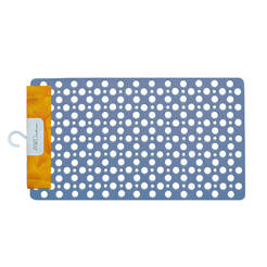 Rubber bath mat with suction cups 74 x 42 cm, blue