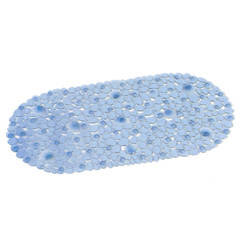 PVC постелка за баня с вендузи - елипса, синя