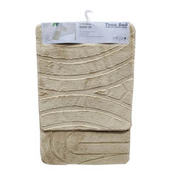 Badematte Feel, 2-teilig, 45x50cm/45x70cm, beige, Tony Bad