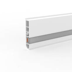 Skirting board for LED lighting, lower - outer part 2.5m PVC white Kubica LS80