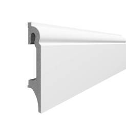 Перваз подов Еспумо 2.4м ESP 301 PVC 80 мм бял заоблен