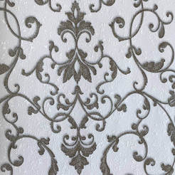 Релефен тапет за стена хартия винил - кафяви орнаменти крем Бестселър 3