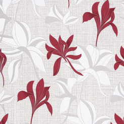 Wallpaper Summer Red Flowers White Fleece Embossed Vinyl