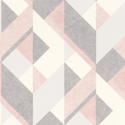 Тапет Дуплекс хартия 3D геометрия бяло розово Оцвети дома си