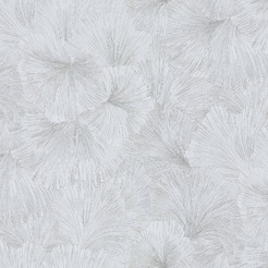 Wallpaper wide leaves silver gray fleece hard vinyl Fashion 4Walls