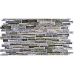 Декоративен 3D панел за стена каменен зид сив PVC 977 х 496мм, 4614
