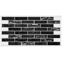 Decorative 3D wall panel black bricks underground PVC 96 x 48.5cm, 6811