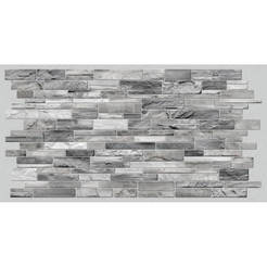 Декоративная 3D стеновая панель каменная стена песчаник антрацит ПВХ 96 x 48.5см, 6071