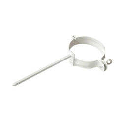 Clamp with nail 150 mm for gutter pipe Ф100 mm white, galvanized