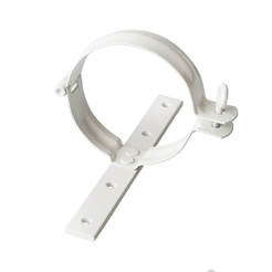 Pipe clamp Ф 100 mm, with plate, white