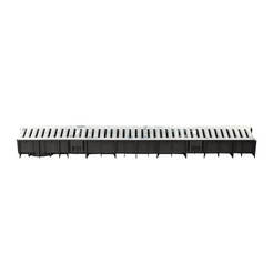 PP WAVE90 gutter - 1 m, black, galvanized grille