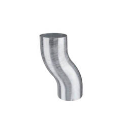 Double bent elbow for F100mm gutter, galvanized