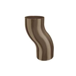 Double bent elbow for gutter pipe Ф100mm, brown