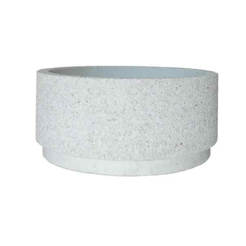 Mosaic wash basin 80 x 35 cm, white round #105