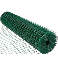 Decorative green PVC mesh fence 1x5m 12.7x12.7x0.9mm