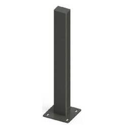Столб окружен сварной пластиной и крышкой антрацитового цвета RAL 7016 125x6x4 см