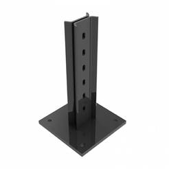 Anchor plate for fence post, for mounting on a foundation