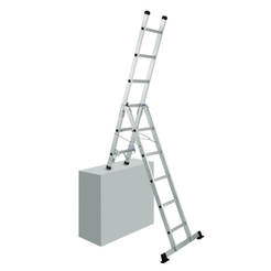 Aluminum ladder 5x6 steps up to 150kg - combined