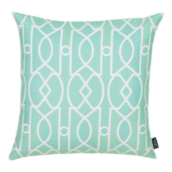 Decorative pillow 40 x 40 cm, green and white, 7274885/D1 ⋆ MASTERHAUS