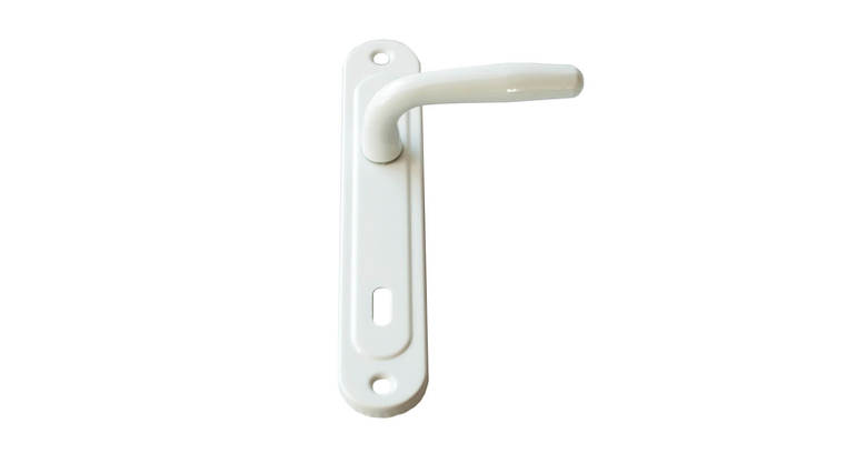 Aluminum ordinary door handle 70 mm, white 137.02 ⋆ MASTERHAUS