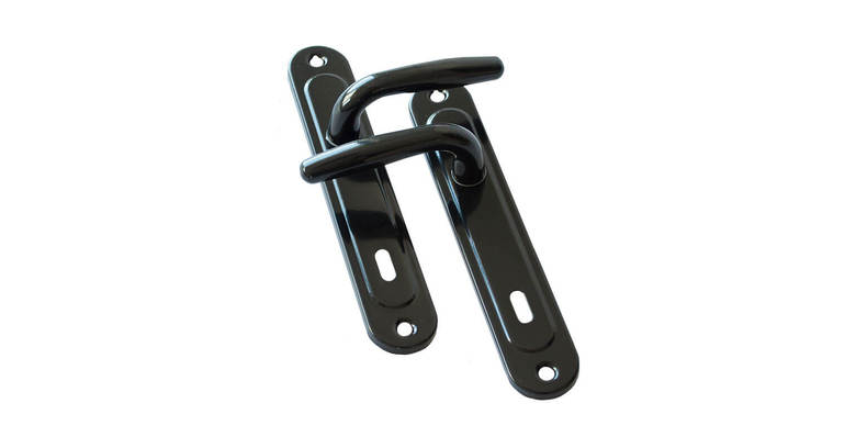 Aluminum ordinary door handle 90 mm, black 137.04 ⋆ MASTERHAUS