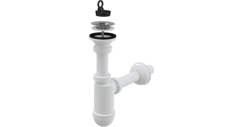 Siphon for washbasin Ф32mm with stainless steel grille Inox Ф63mm A411 ...
