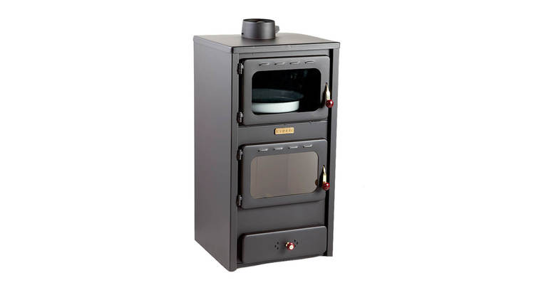 Wood fireplace with oven and sheet metal, 8.4kW, Kupro Lux ⋆ MASTERHAUS