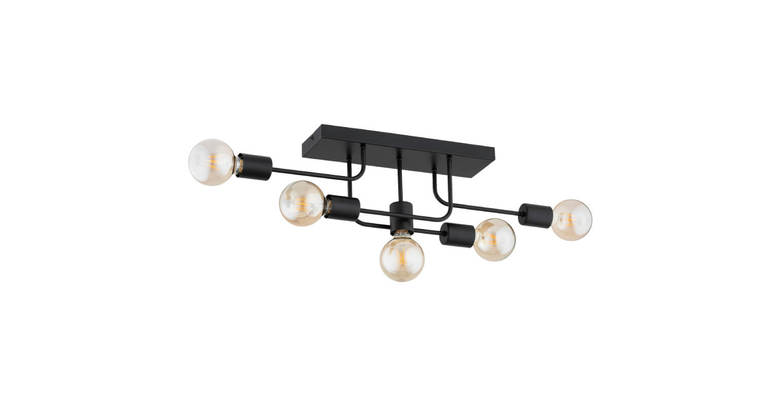 Плафон 5 x E27 LED черен Goisa ⋆ MASTERHAUS