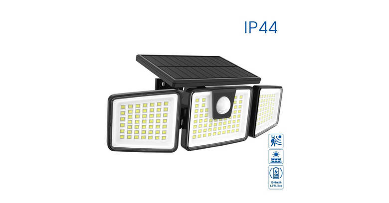 Solar wall lamp LED 7W 700lm 6400K IP44 Bat Solar LED black VIVALUX ⋆ ...