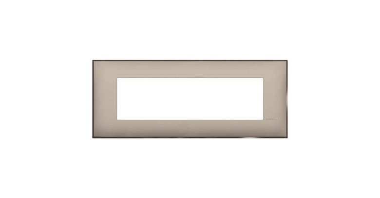Frame for 7 modules cream satin with brown edge Classia Bticino Italian ...